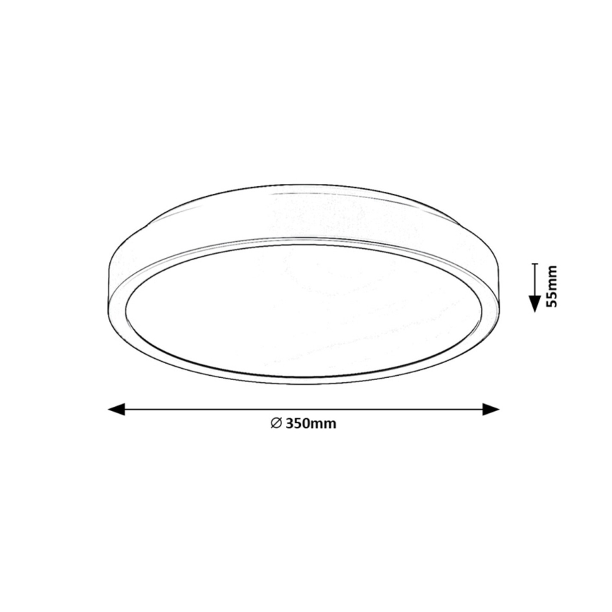 Rabalux - Iluminação de teto para casa de banho LED LED/36W/230V IP44 4000K diâmetro 35 cm preto