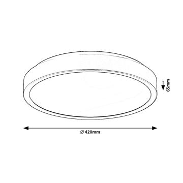 Rabalux - Iluminação de teto de casa de banho LED LED/48W/230V IP44 4000K diâmetro 42 cm preto