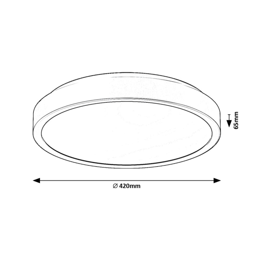 Rabalux - Iluminação de teto de casa de banho LED LED/48W/230V IP44 4000K diâmetro 42 cm preto