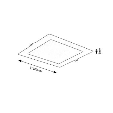 Rabalux - Foco de encastrar LED LED/18W/230V 22x22 cm preto