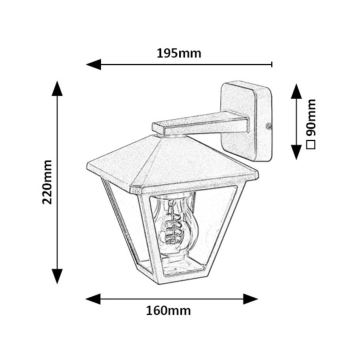 Rabalux - Candeeiro de parede exterior 1xE27/40W/230V IP44