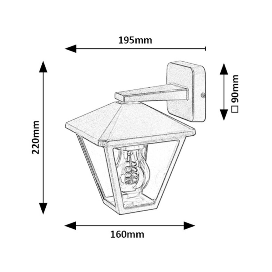 Rabalux - Candeeiro de parede exterior 1xE27/40W/230V IP44