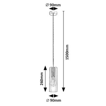 Rabalux - Candelabro suspenso 1xE27/40W/230V transparente/dourada