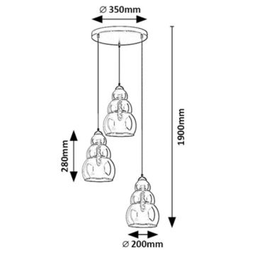 Rabalux - Candelabro suspenso 3xE27/40W/230V