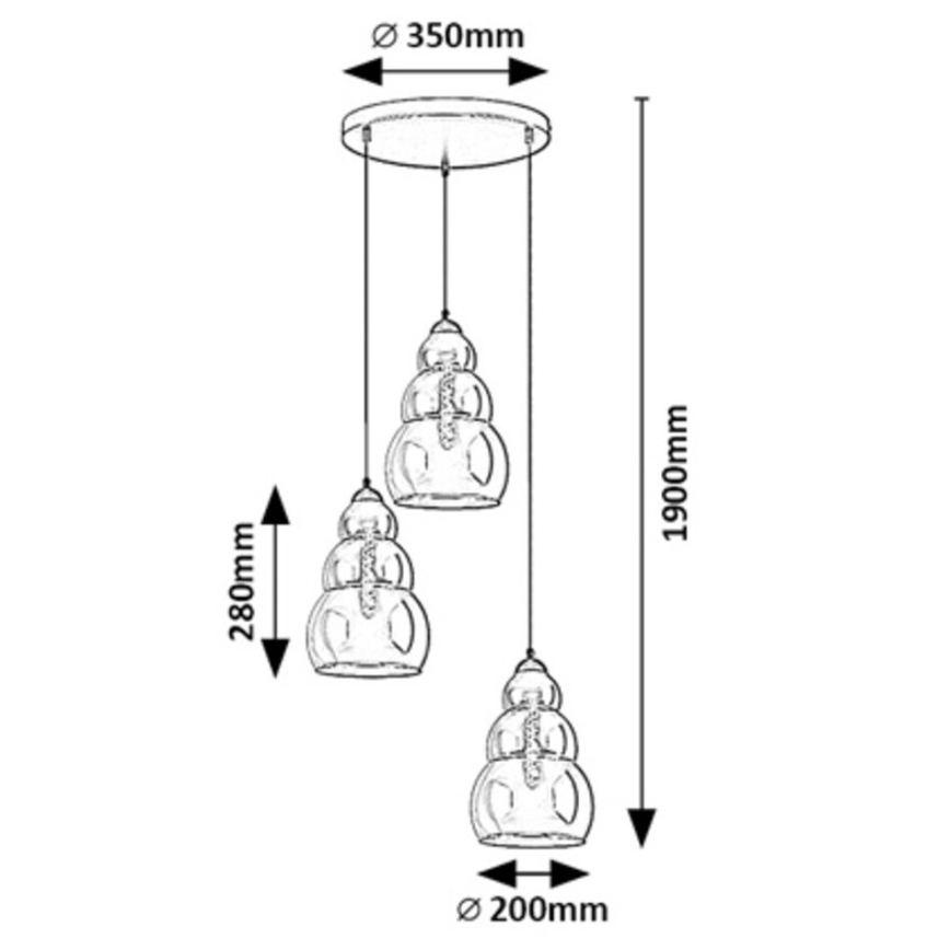 Rabalux - Candelabro suspenso 3xE27/40W/230V