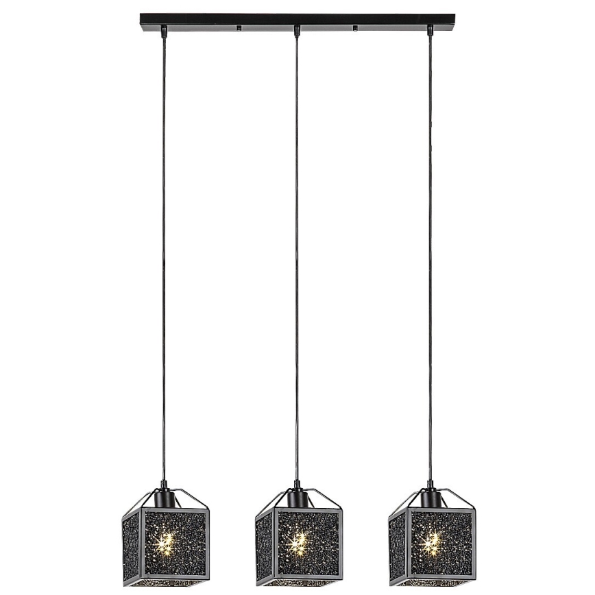 Rabalux - Candeeiro suspenso 3xE27/40W/230V preto