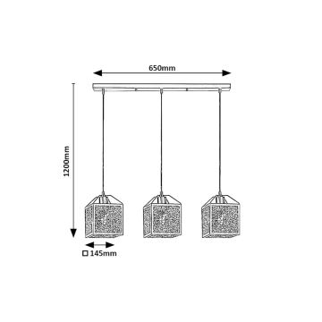 Rabalux - Candeeiro suspenso 3xE27/40W/230V preto