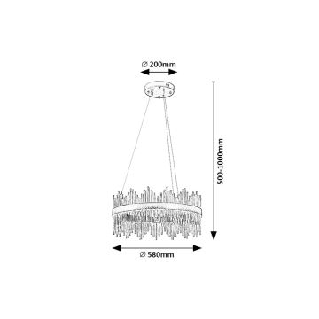 Rabalux - Candeeiro suspenso LED LED/36W/230V 3000/4000/6000K dourado