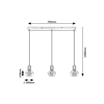 Rabalux - Candeeiro suspenso 3xE27/40W/230V