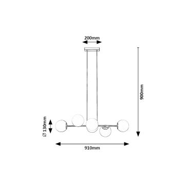 Rabalux - Candeeiro suspenso 6xE27/35W/230V dourado