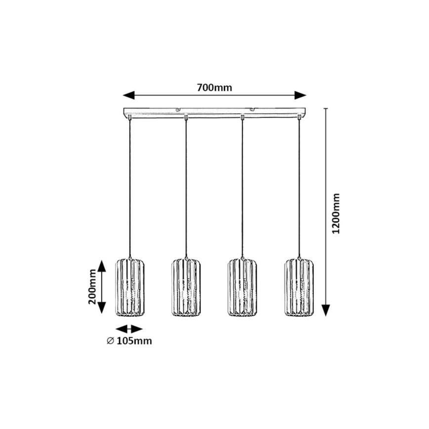 Rabalux - Candeeiro suspenso 4xE27/40W/230V