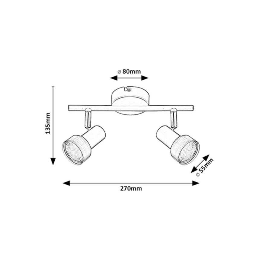 Rabalux - Foco de teto 2xGU10/50W/230V