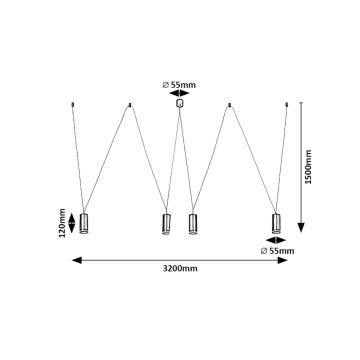 Rabalux - Candeeiro suspenso 4xGU10/5W/230V