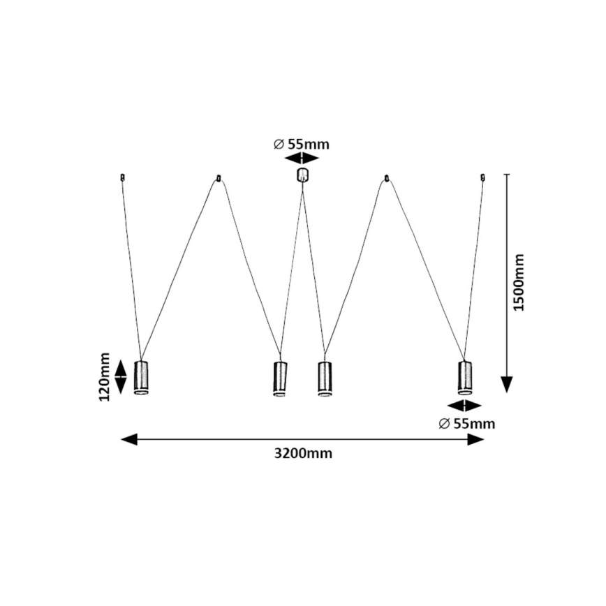 Rabalux - Candeeiro suspenso 4xGU10/5W/230V