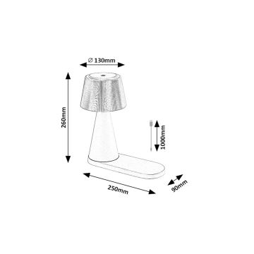 Rabalux - Candeeiro de mesa LED com regulação e carregamento sem fios LED/5W/5V 3000/4000/5000K