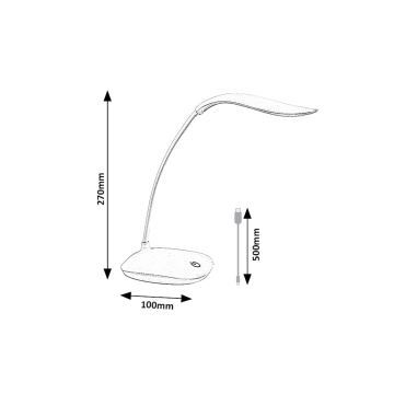 Rabalux - Candeeiro de mesa flexível com regulação LED/2W/5V branco