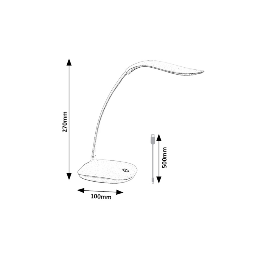 Rabalux - Candeeiro de mesa flexível com regulação LED/2W/5V branco