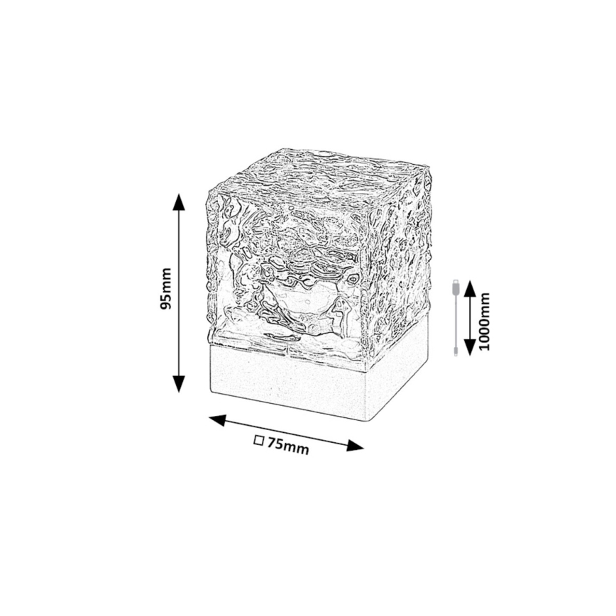 Rabalux - Candeeiro de mesa LED RGB com regulação LED/1W/5V + comando