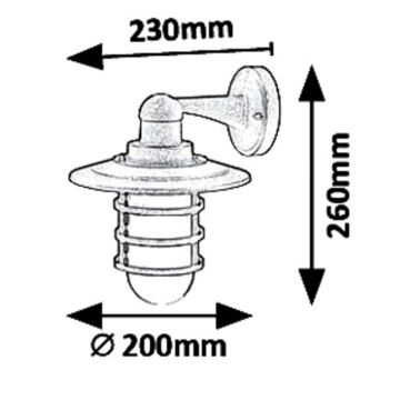 Rabalux 7677 - Luz de parede de exterior DARRINGTON 1xE27/20W/230V IP44