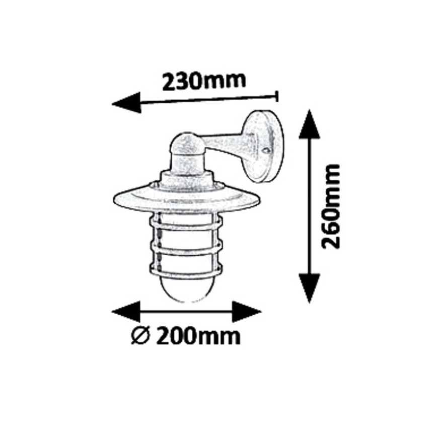 Rabalux 7677 - Luz de parede de exterior DARRINGTON 1xE27/20W/230V IP44