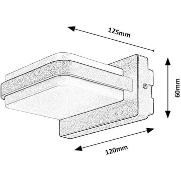 Rabalux - Iluminação de parede exterior LED LED/12W/230V IP44 preto