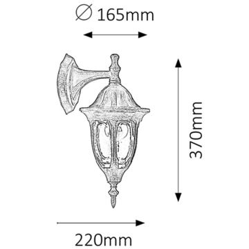 Rabalux - Luz de parede de exterior 1xE27/60W/230V