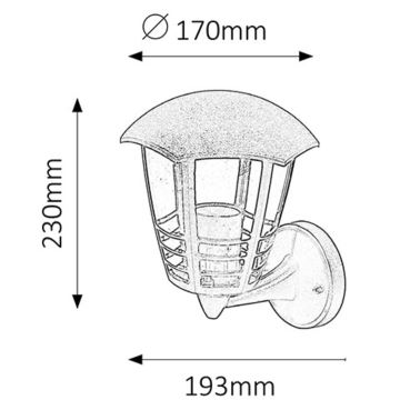 Rabalux - Luz de parede de exterior 1xE27/60W/230V IP44