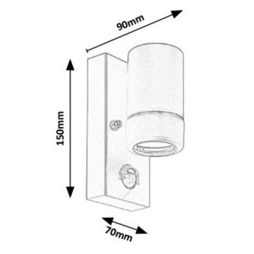 Rabalux - Iluminação de parede exterior com sensor 1xGU10/10W/230V preto IP44