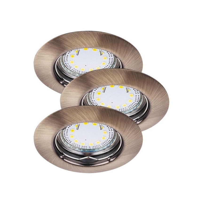 Rabalux - CONJUNTO 3xLED Iluminação embutida 3xGU10/3W/230V IP40