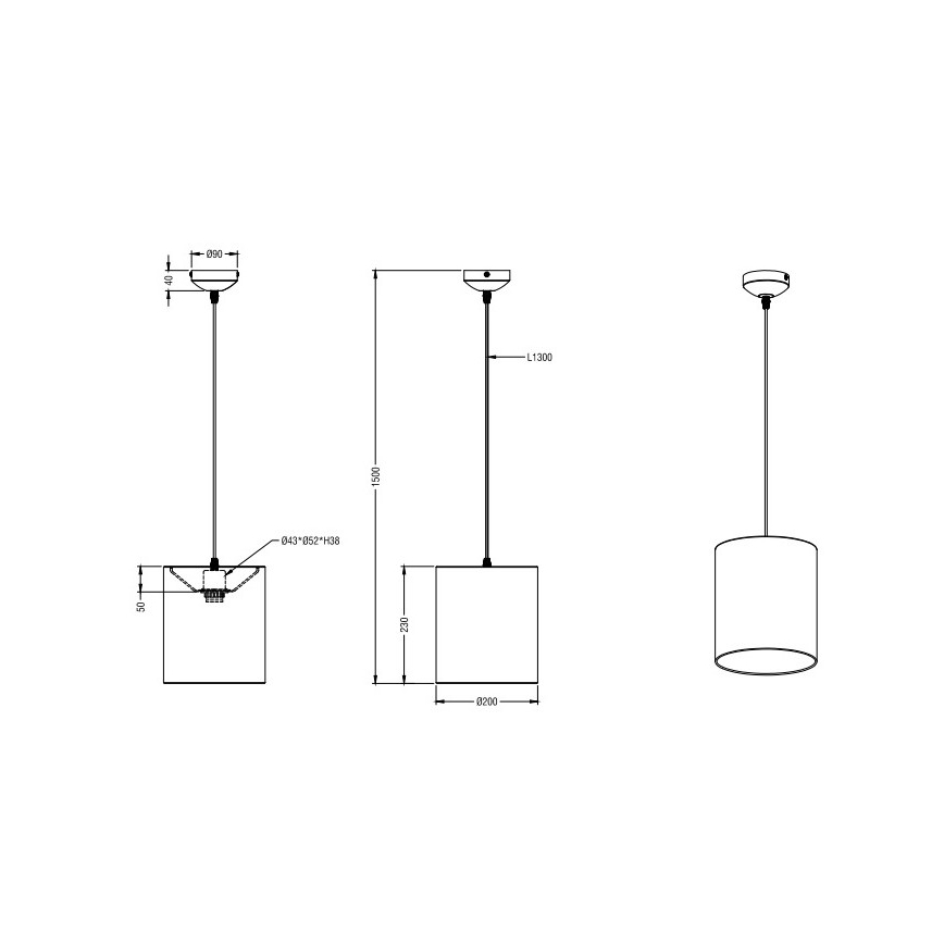 Reality - Candeeiro suspenso CITY 1xE27/60W/230V cromado brilhante