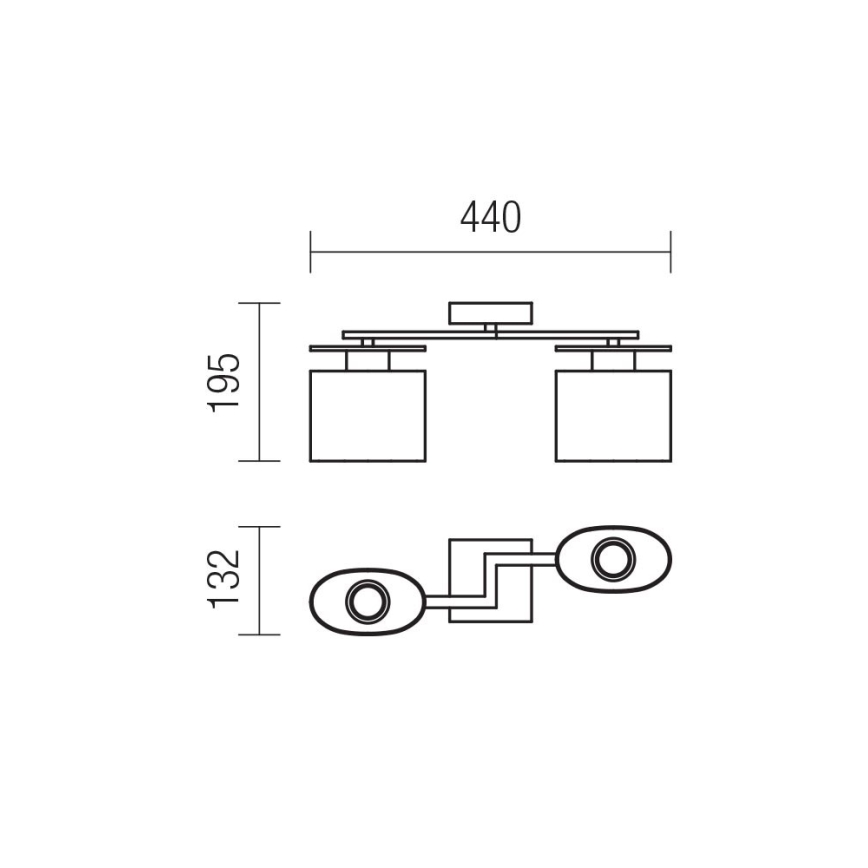 Redo 01-1028 - Candeeiro integrado SHAPE 2xE14/28W/230V