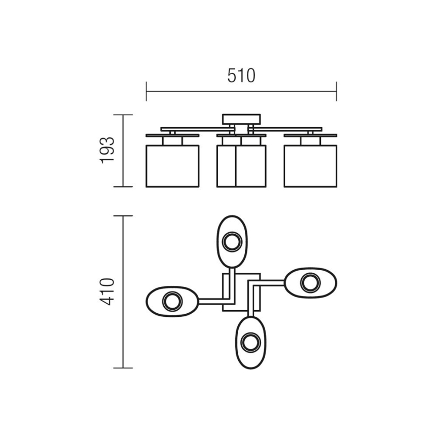 Redo 01-1029 - Candeeiro integrado SHAPE 4xE14/28W/230V