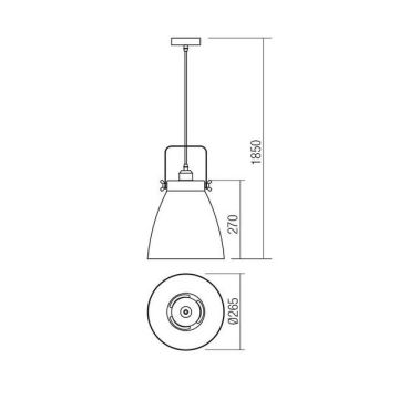 Redo 01-1311 - Candeeiro suspenso ARNE 1xE27/42W/230V branco