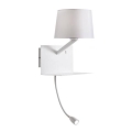 Redo 01-1807 - Iluminação de parede LED com uma pequena lâmpada flexível TOMO 1xE27/42W/230V + LED/3W/230V branco