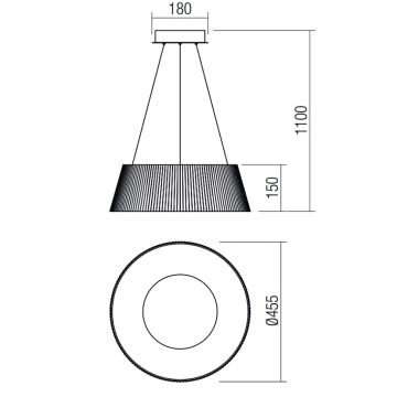 Redo 01-1937 - Candelabro suspenso LED SARIS LED/36W/230V castanho