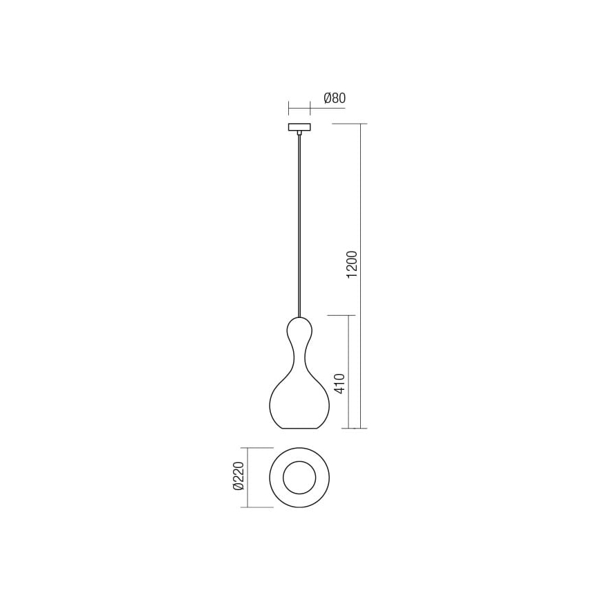 Redo 01-2259 - Candelabro suspenso LOB 1xE27/42W/230V diâmetro 22 cm cinzento