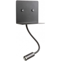 Redo 01-3211 - Iluminação de parede LED com uma pequena lâmpada flexível MOKA LED/6W + LED/3W/230V USB CRI90 preto