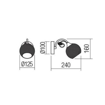 Redo 02-969 - Candeeiro de parede ASPERA 1xE14/28W/230V preto