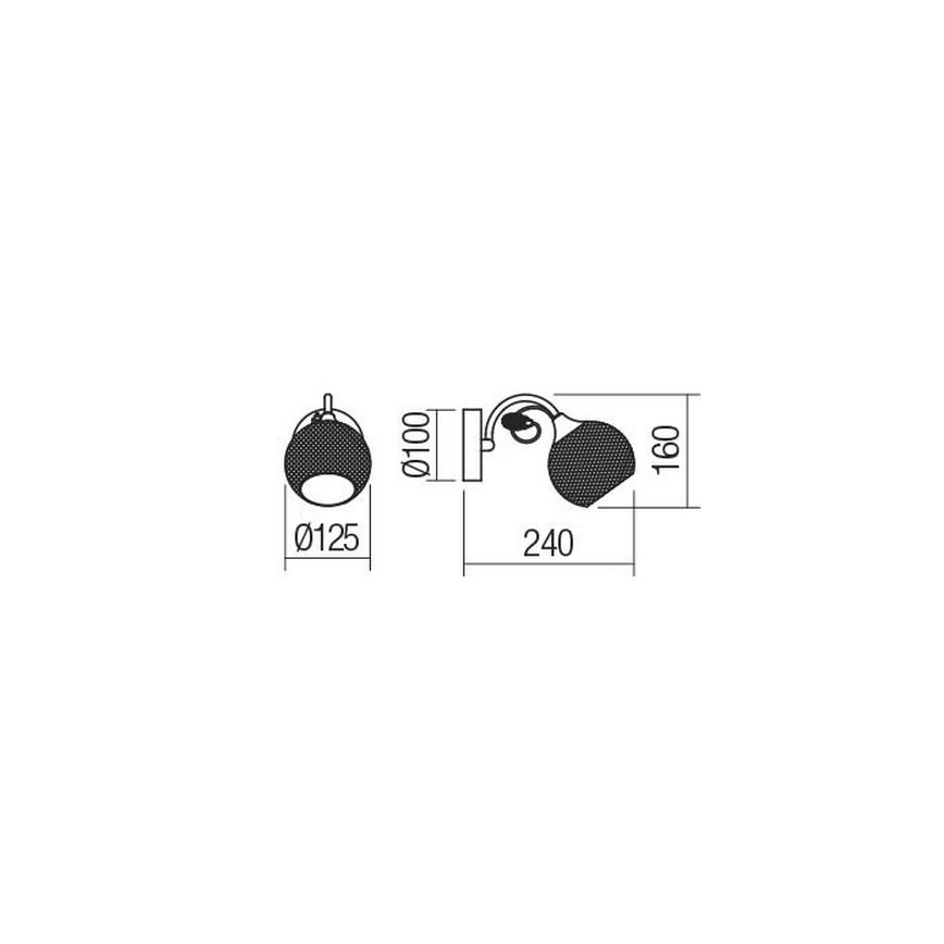 Redo 02-969 - Candeeiro de parede ASPERA 1xE14/28W/230V preto