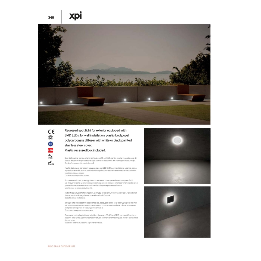 Redo 90040 - Luz embutida para exterior LED INCAS LED/2,3W/230V IP65