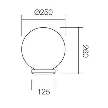 Redo 9771 - Abajur de substituição SFERA d. 25 cm IP44 branco