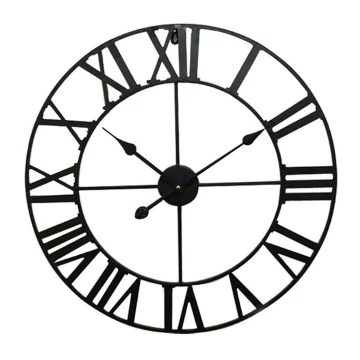 Relógio de parede 1xAA d. 60 cm preto
