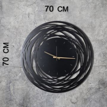Relógio de parede 70 cm 1xAA preto/dourada