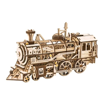 RoboTime - 3D puzzle mecânico de madeira Locomotiva a vapor