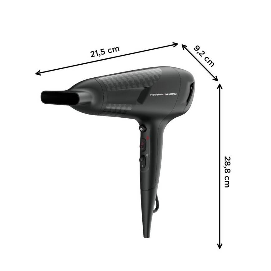 Rowenta - Secador de cabelo KARL LAGERFELD STUDIO DRY 2100W/230V preto