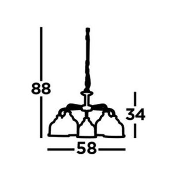 Searchlight - Candeeiro suspenso BISTRO 5xE27/60W/230V cromado