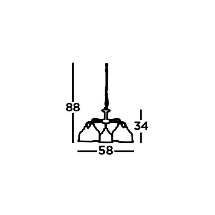 Searchlight - Candeeiro suspenso BISTRO 5xE27/60W/230V cromado