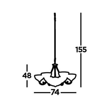 Searchlight - Candeeiro suspenso WINDSOR 8xE14/40W/230V cromado