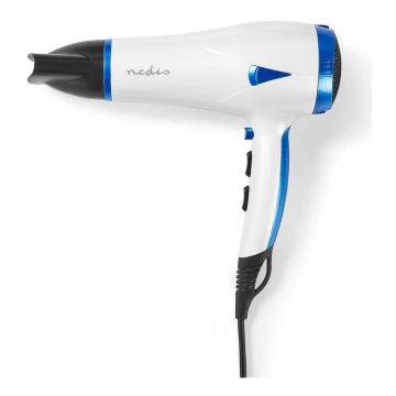 Secador de cabelo 2em1 2000W/230V branco/azul