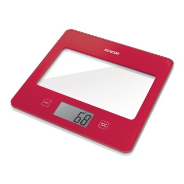 Sencor - Balança de cozinha digital 1xCR2032 vermelho